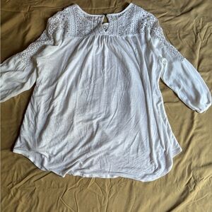 Casual White Lace Women's Top